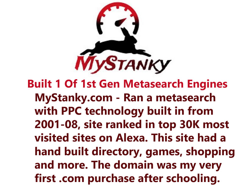 MyStanky.com 1ST Generation PPC Metasearch Founded in 2001